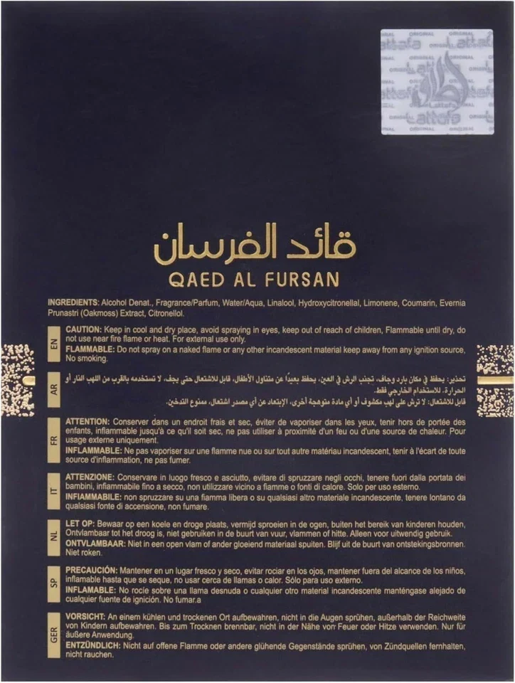 Qaed Al Fursan Eau de Parfum 90ml by Lattafa �C Long Lasting Unisex Perfume