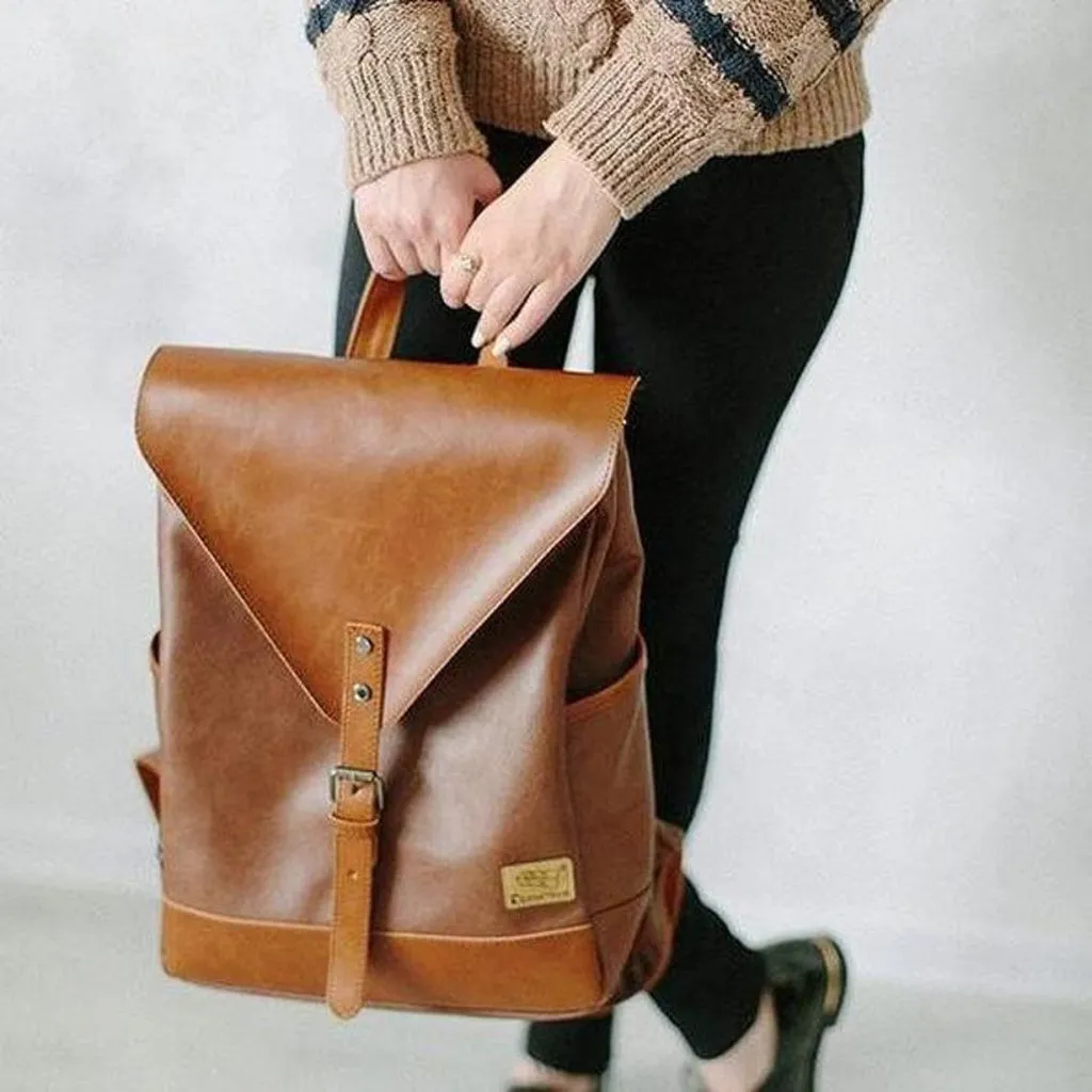 Genuine Leather Backpack Laptop Bookbag