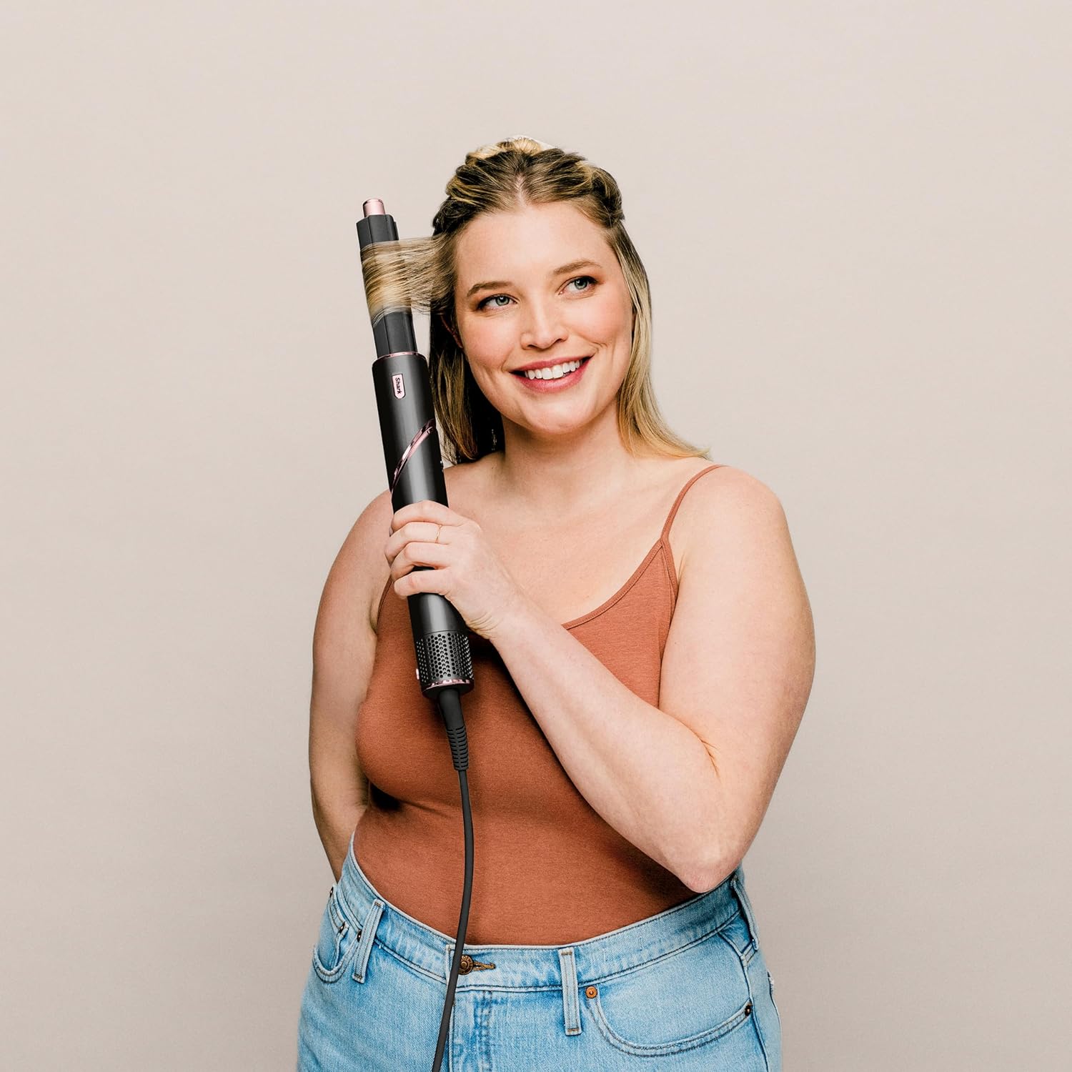 Shark FlexStyle 5-in-1 Luftstyler & Haartrockner, Auto-Wrap-Lockenaufsatz, Paddle-Bürste, Ovalbürste, Konzentrator, Diffusor, Aufbewahrungskoffer, Keine Hitzeschäden, Schwarz/Roségold, HD440EU