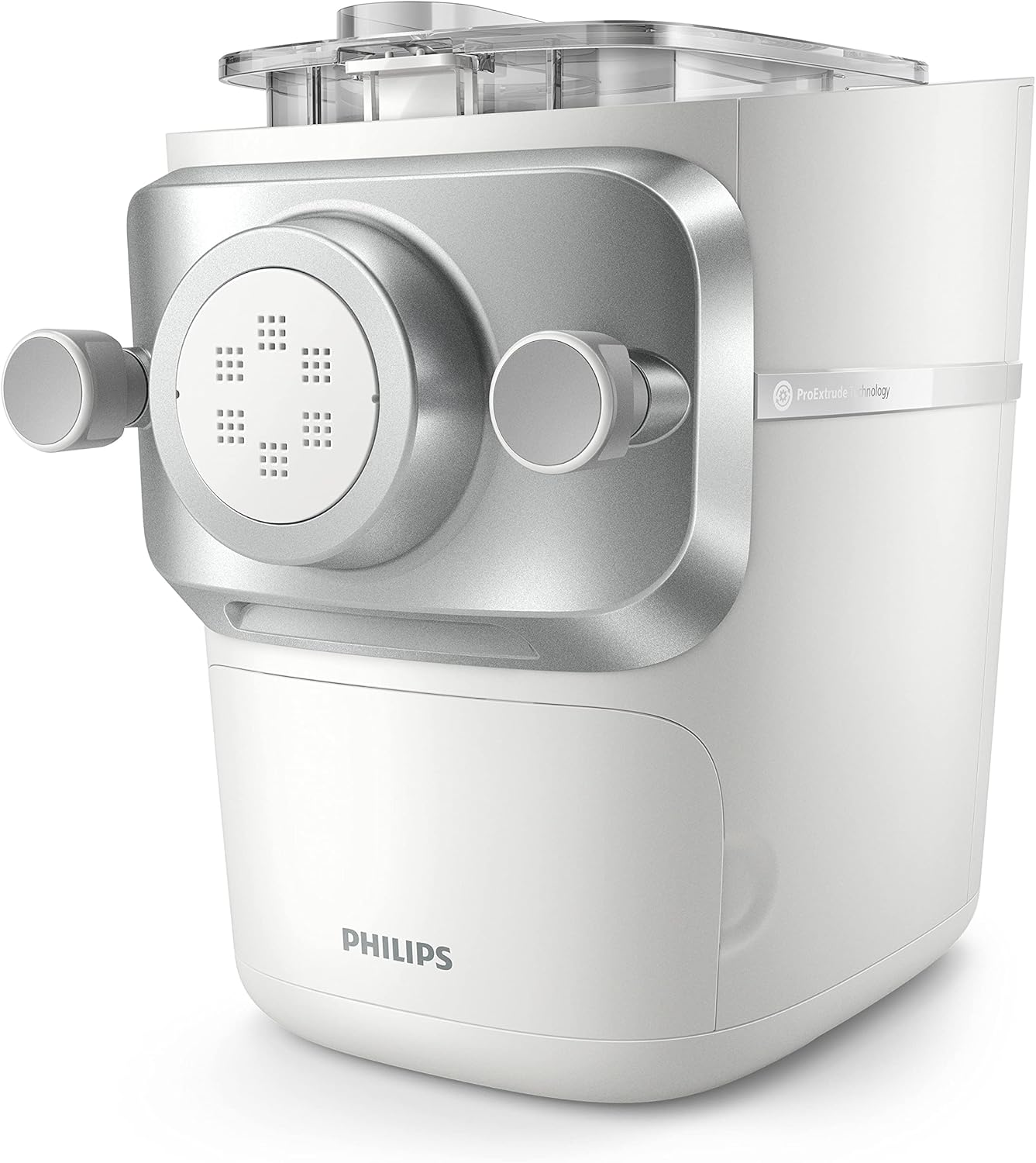 Philips Urządzenie Do Wyrobu Makaronu Z Serii 7000, Technologia ProExtrude, zapewnia gładkie, sprężyste ciasto, Duża pojemność, 8 porcji makaronu, Perfekcyjna Technologia Mieszania, Biały, HR2660/00