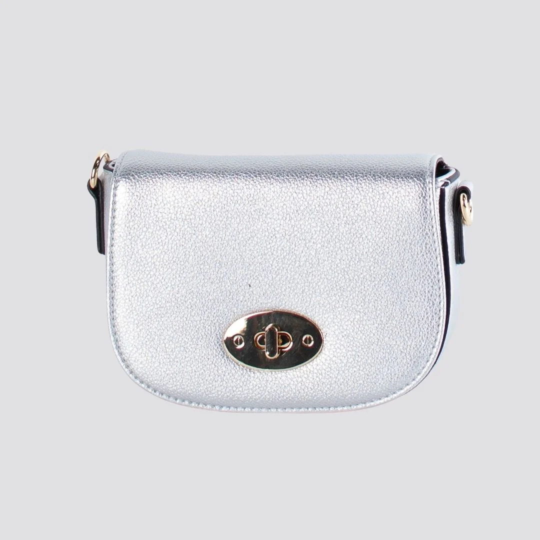 Mini Satchel Crossbody Bag | Silver