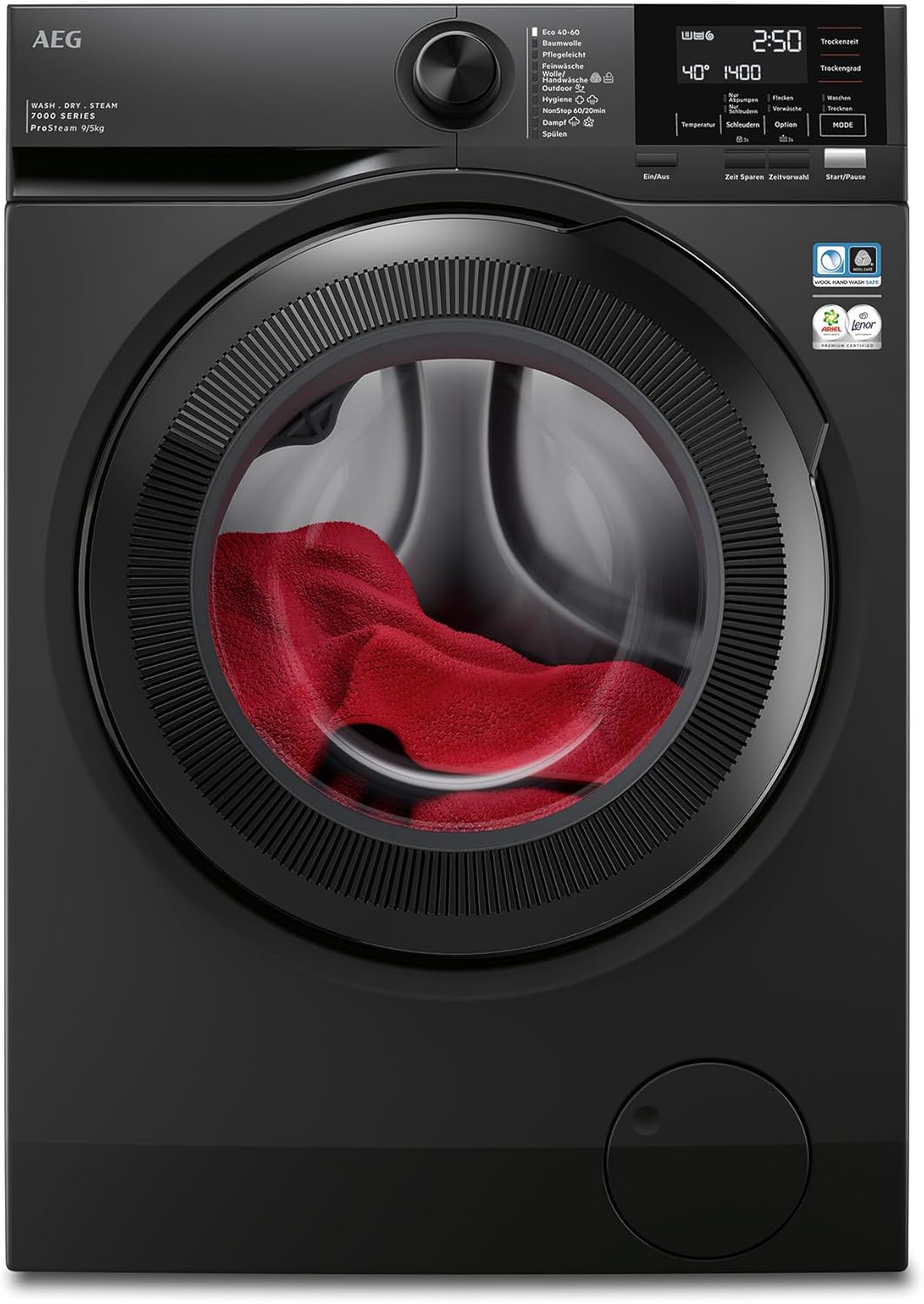 AEG L7WBA60680 Waschtrockner / DualSense - schonende Pflege / 8 kg Waschen / 5 kg Trocknen / D / energiesparend / Mengenautomatik / Nachlegefunktion / ProSteam - Auffrischfunktion / 1600 U/min