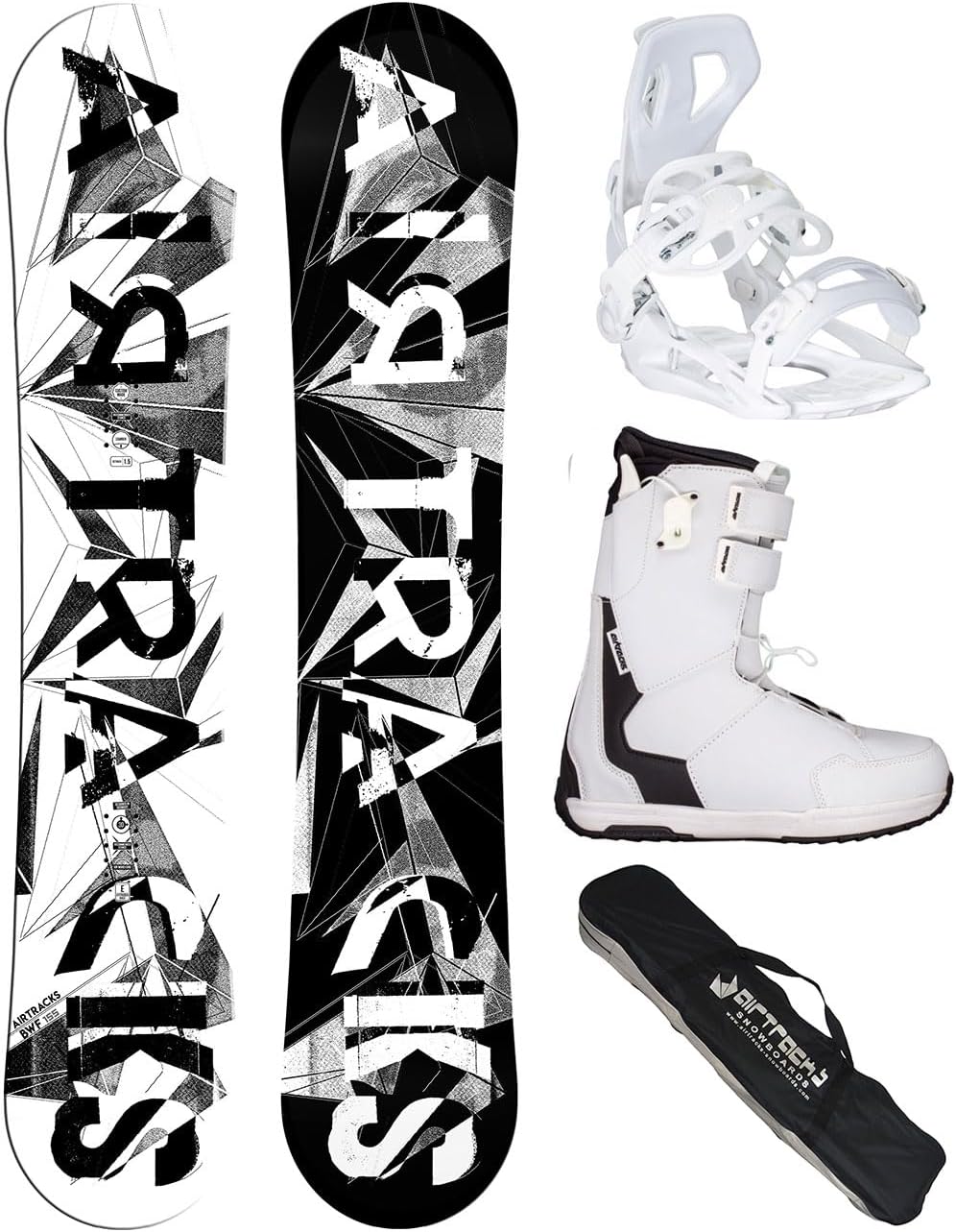 Airtracks Damen Snowboard-Set BWF Lady Camber + Bindung Master W Fastec + Boots + Sb Bag 140 145 150 155 cm