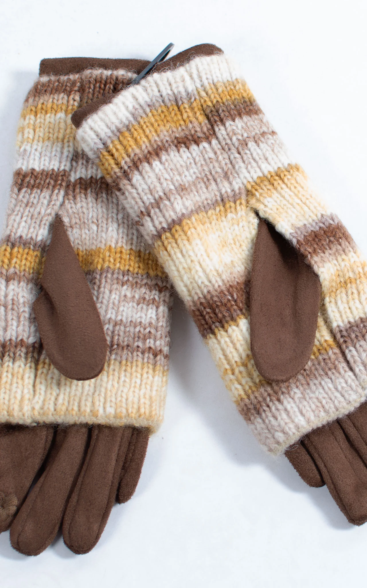 Gloves | 3-in-1 | Stripes | Brown