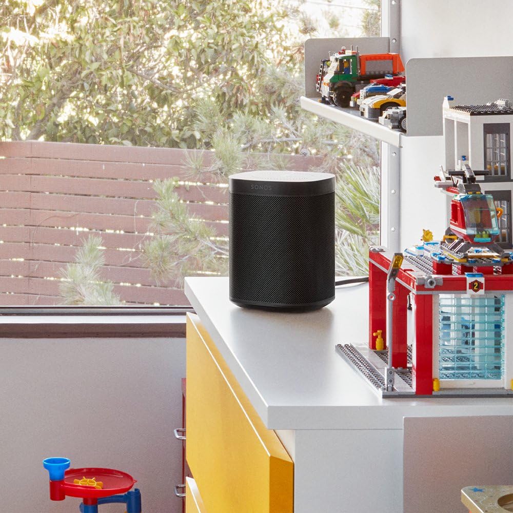 Sonos One Smart Speaker, schwarz – Intelligenter WLAN Lautsprecher mit Alexa Sprachsteuerung, Google Assistant & AirPlay – Multiroom Speaker für unbegrenztes Musikstreaming