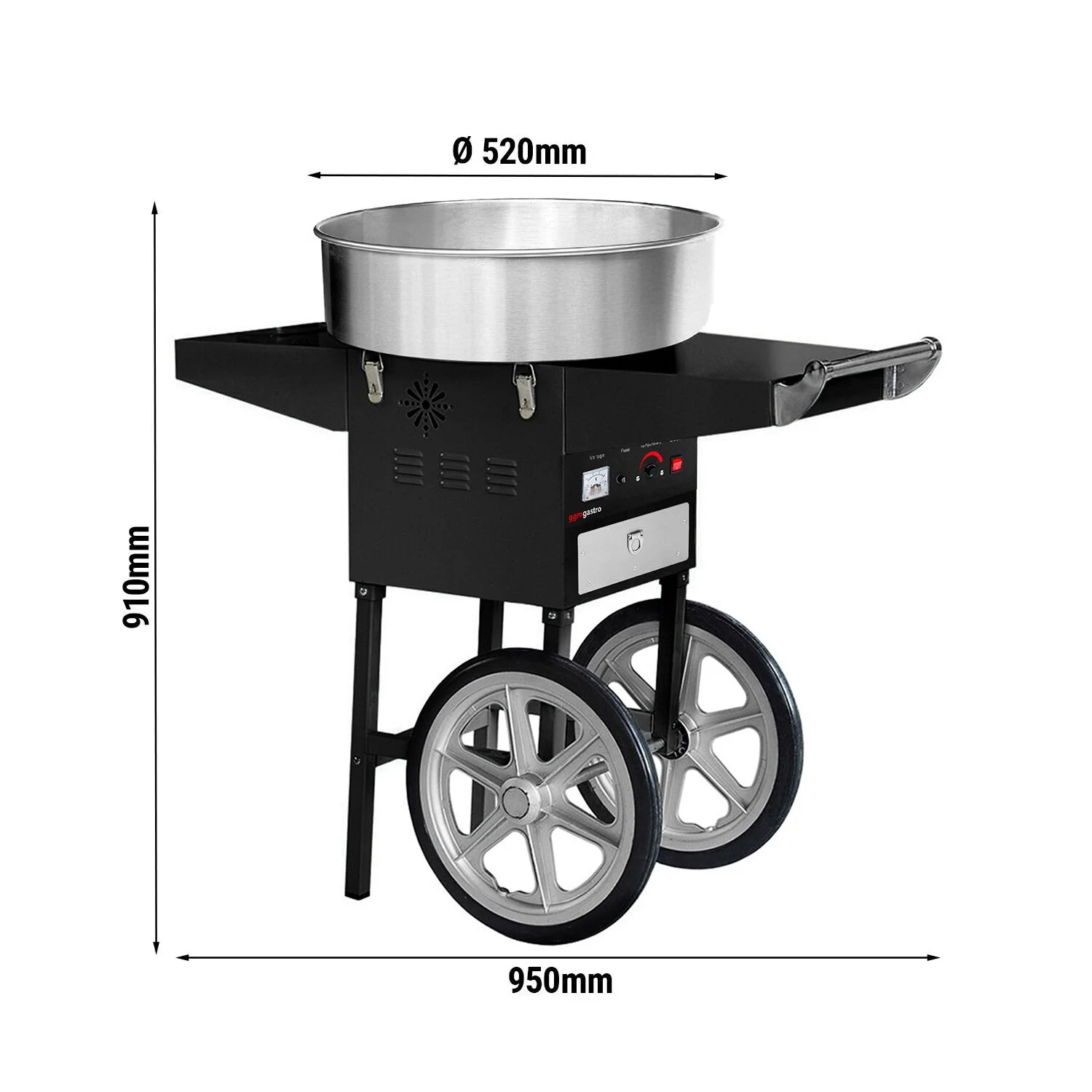 Sukkerspinnmaskin - ? 520 mm - 1,1 kW - svart