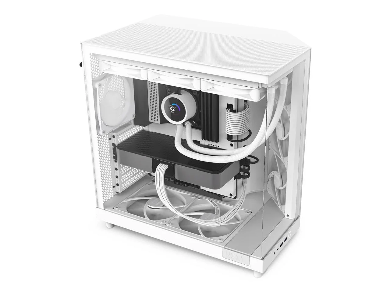 NZXT H6 FLOW Compact Dual-Chamber Mid-Tower Behuizing met Airflow, Wit, CC-H61FW-01