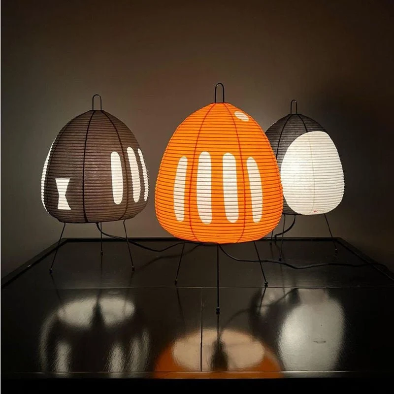 Japanische Retro-Tischlampe aus Reispapier