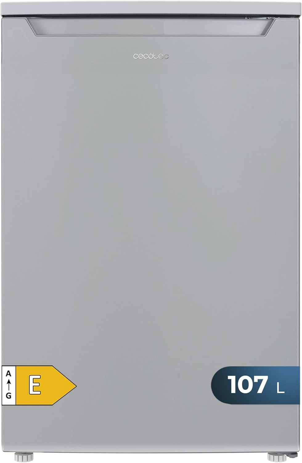 Cecotec Mini Réfrigérateur 107 L Bolero CoolMarket TT 107 Inox, Classe Énergétique E, Économie d'Énergie, Porte Réversible, Faible Niveau Sonore, Tiroir Congélateur.