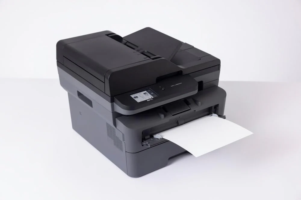 Brother MFC-L2860DWE 4-in-1-Multifunktions-Laserdrucker, 34 ppm, Duplexdruck, 6,8 cm Touchscreen-Farbdisplay, Fast Ethernet, WLAN mit 5 GHz und USB 2.0