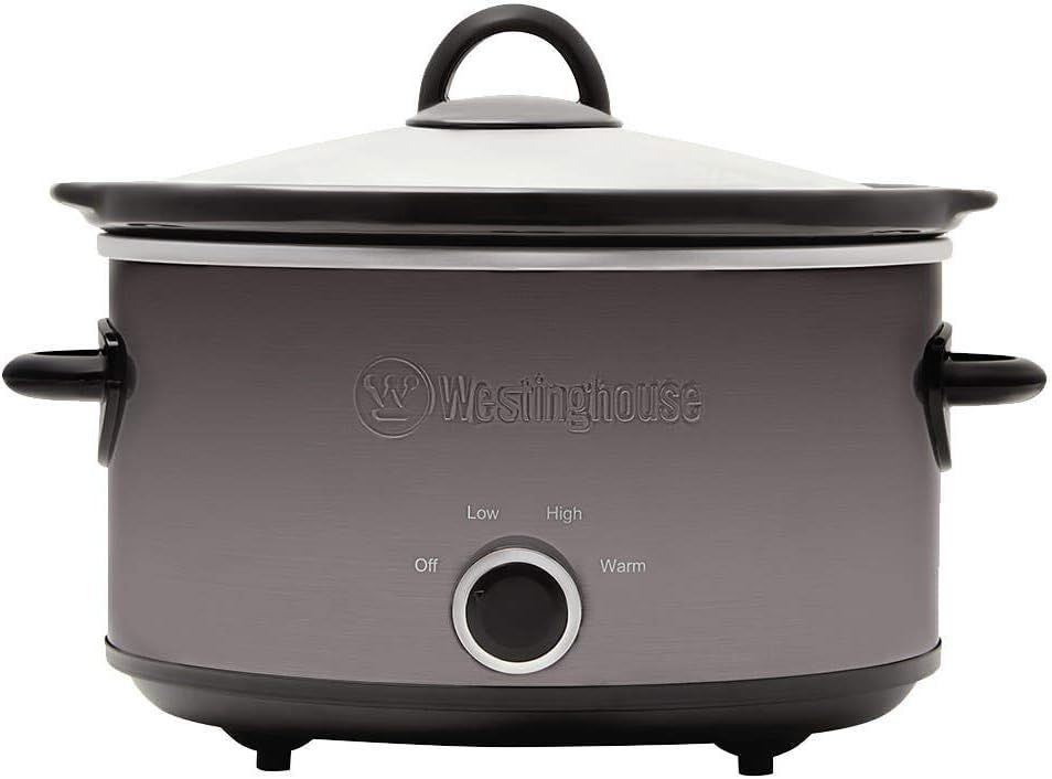 Westinghouse 3.5L Electric Slow Cooker with Ceramic Pot, 210W - Stainless Steel & Black