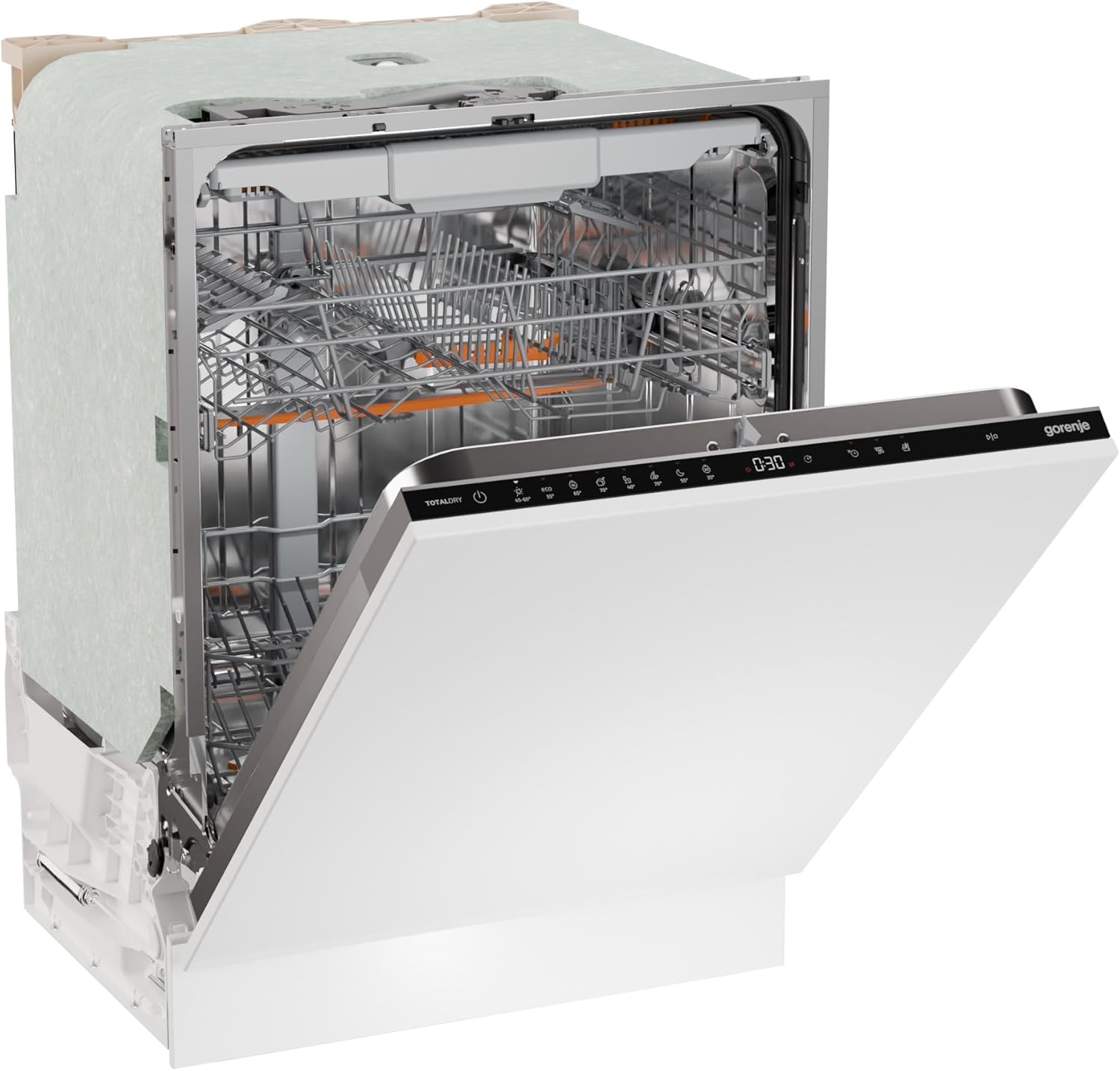 Gorenje GV663A66 Geschirrspüler/Einbaugerät FRONT NICHT ENTHALTEN/Made in EU/60 breite/16 Maßgedecke/8 Programme/TotalDry/Nachtprogramm/Status LED Licht/EEK: A-10%/Einbaumaße (HxBxT): 82 x 60 x 55,5cm