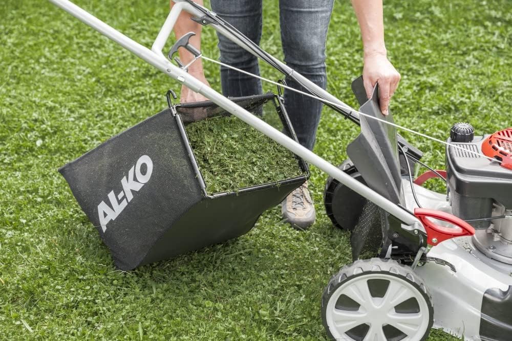AL-KO Benzin-Rasenmäher Easy 5.10 SP-S (51 cm Schnittbreite, 2.3 kW Motorleistung, zentrale Schnitthöhenverstellung, Robustes Stahlblechgehäuse, mit Hinterrad-Antrieb, für Rasenflächen bis 1800 m²)
