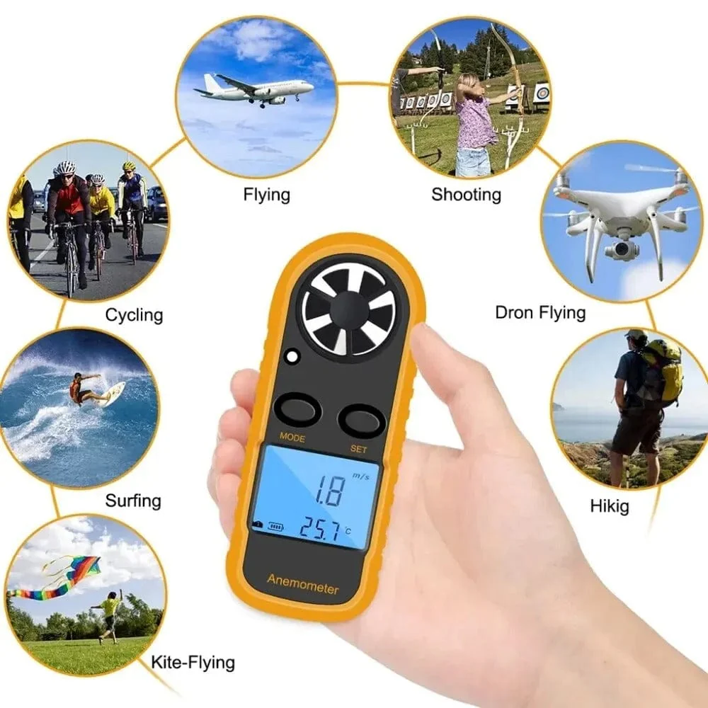 Digital Pocket Anemometer Smart Wind Speed & Temperature Meter