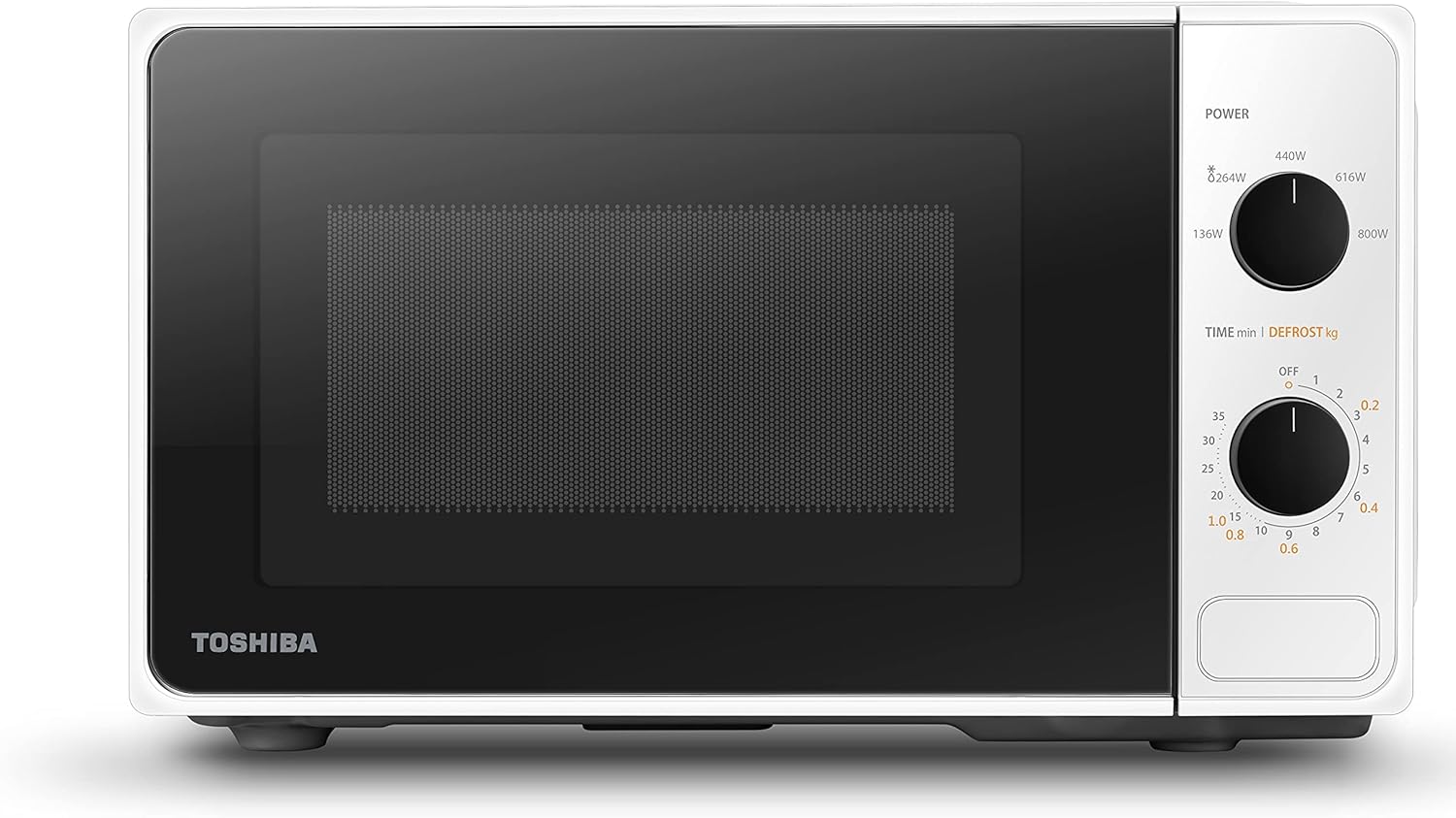 Toshiba MW2-MM20PF(BK) Freistehend Mikrowelle/Solo-Mikrowelle / 20L / 800W / 5 Leistungsstufen mit praktischer Auftaufunktion/LED-Beleuchtung im Innenraum/Schwarz