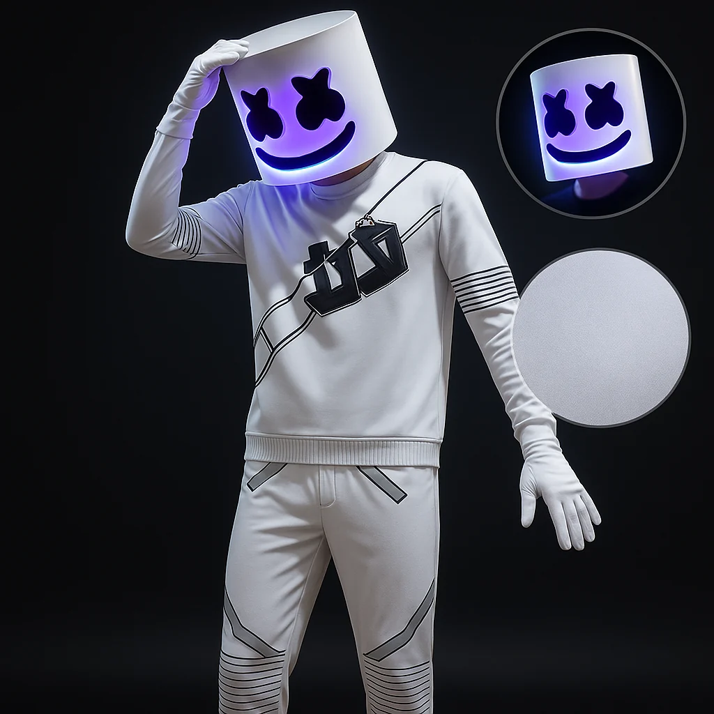 DJ Kost��m Set mit LED-Helm