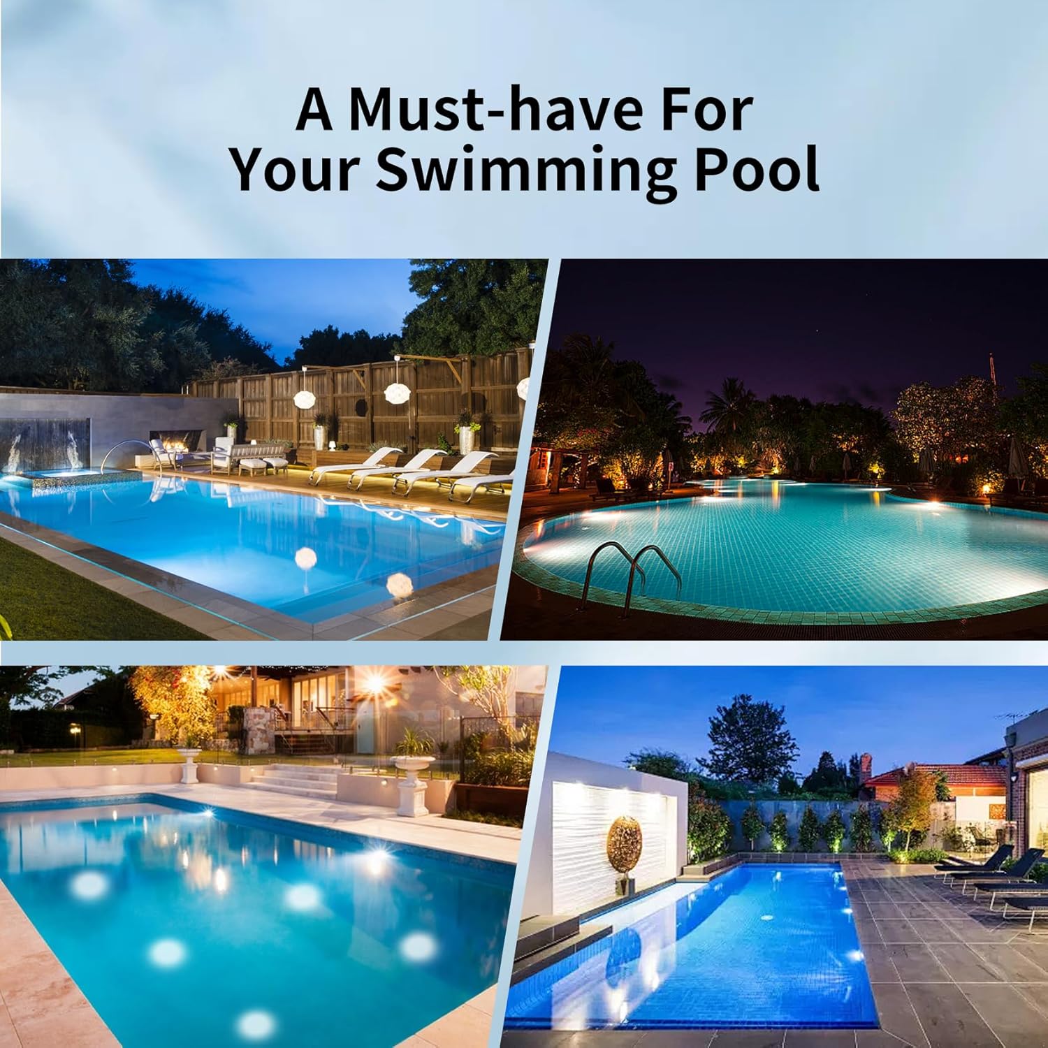 15,2 cm LED-Pool-Lichter für Innenpool, Unterwasser-Schwimmbad-Lichter, geeignet für die meisten 15,2 cm nassen Nischen, AC120 V Spa-Licht für Schwimmbad und Spa, IP68 wasserdicht, weiß