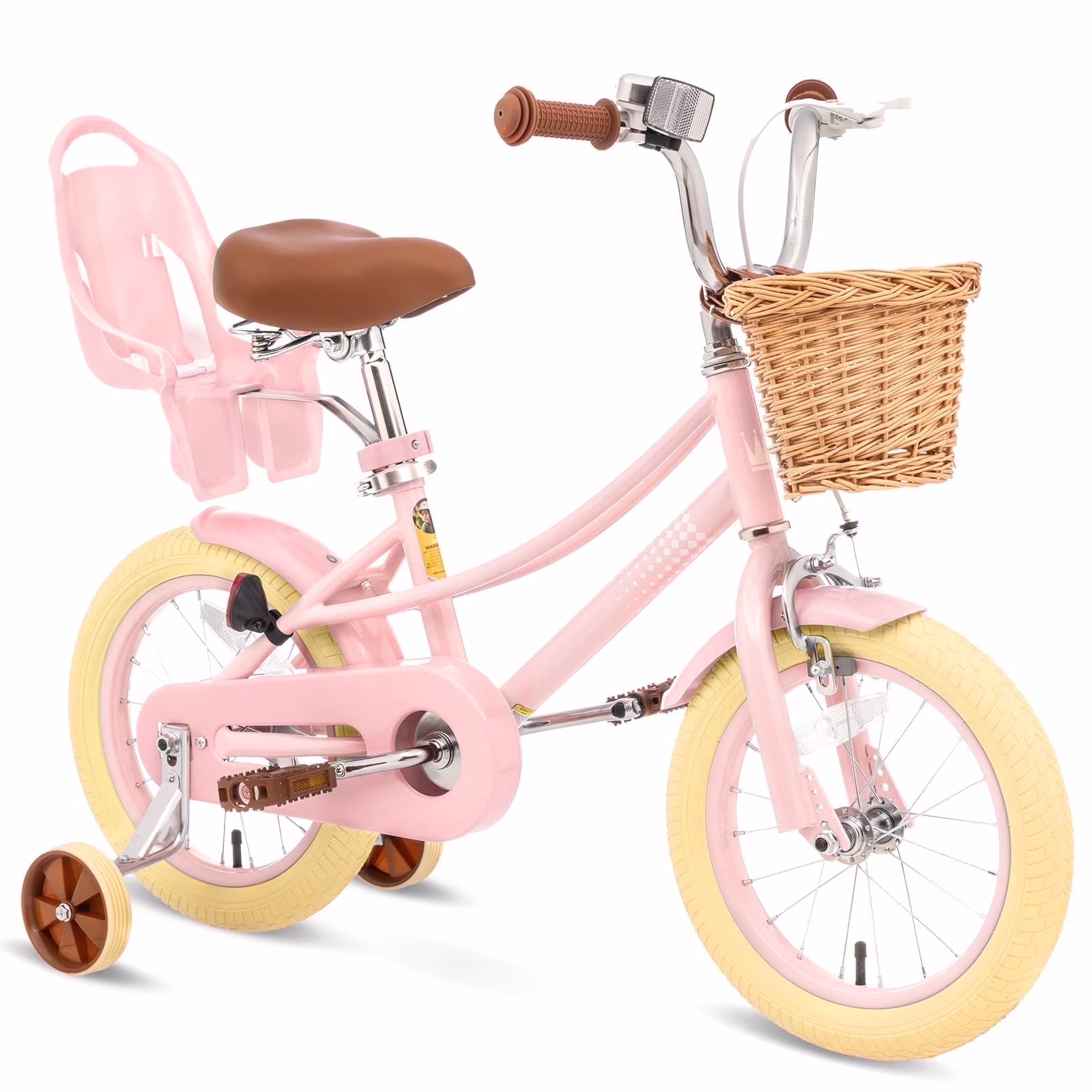 XJD Girls Bike for Toddlers and Kids Ages 2-12 Years Old,12 14 16 Inch Kids Bike with Training Wheels & Basket, 20 Inch Girls Bicycle with Handbrake & Kickstand