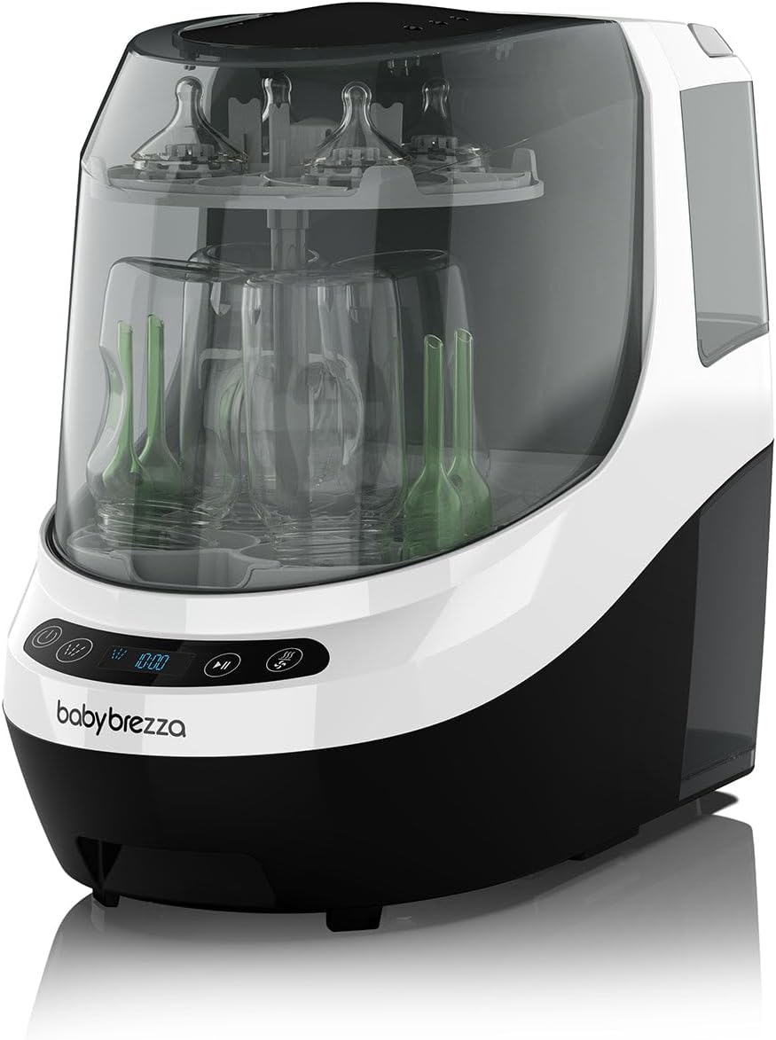 Baby Brezza Myjka do butelek Pro – środek do czyszczenia butelek dla niemowląt 3 w 1; mycie, sterylizacja, suszenie – uniwersalne czyszczenie wszystkich butelek: tworzywo sztuczne + szkło + smoczek