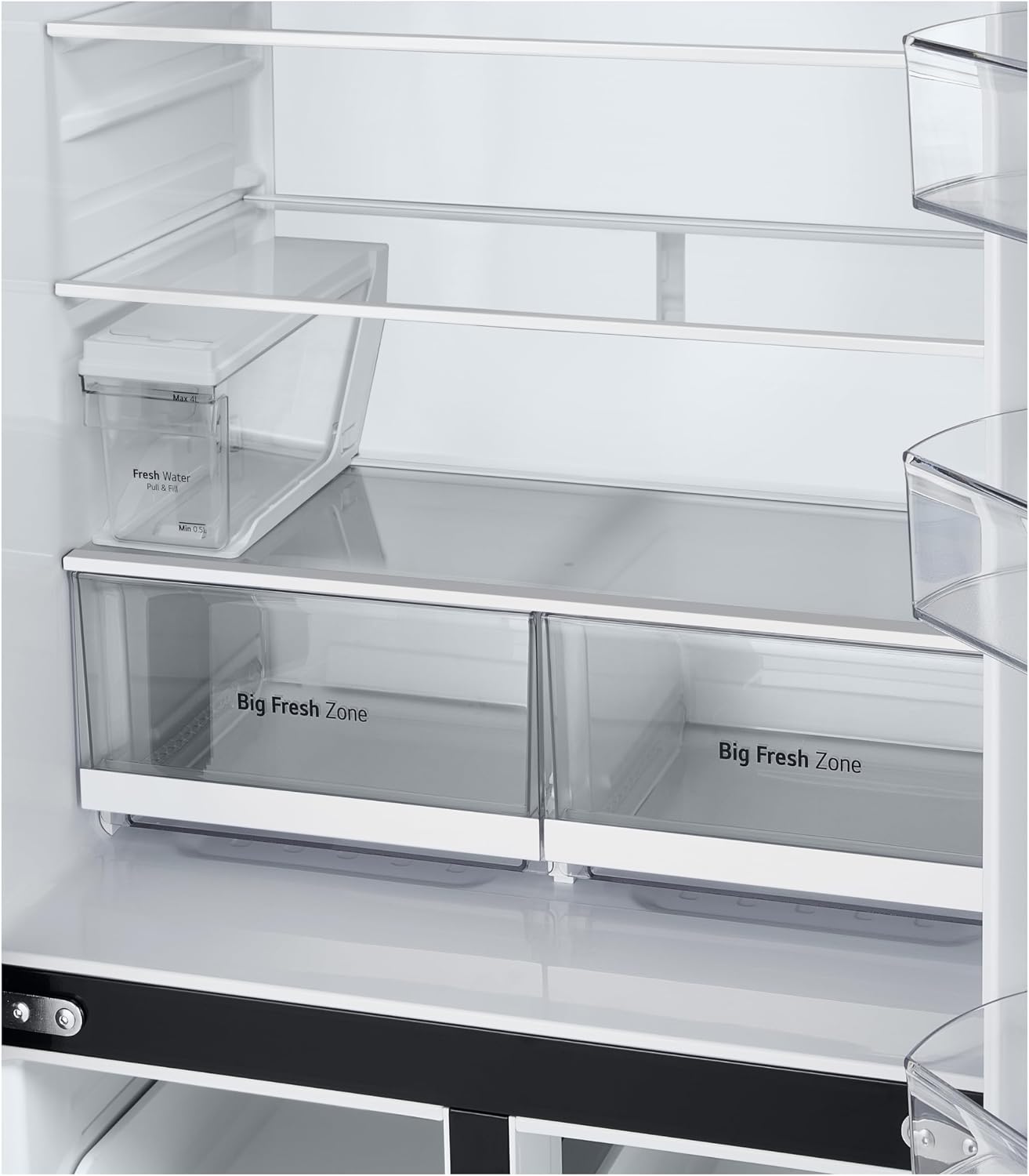LG GML861EPPE SLIM Side-by-Side Kühlschrank mit Gefrierfach (506 L, Energieklasse E) mit Eis- und Wasserspender, UVNano, Total No Frost, Silber