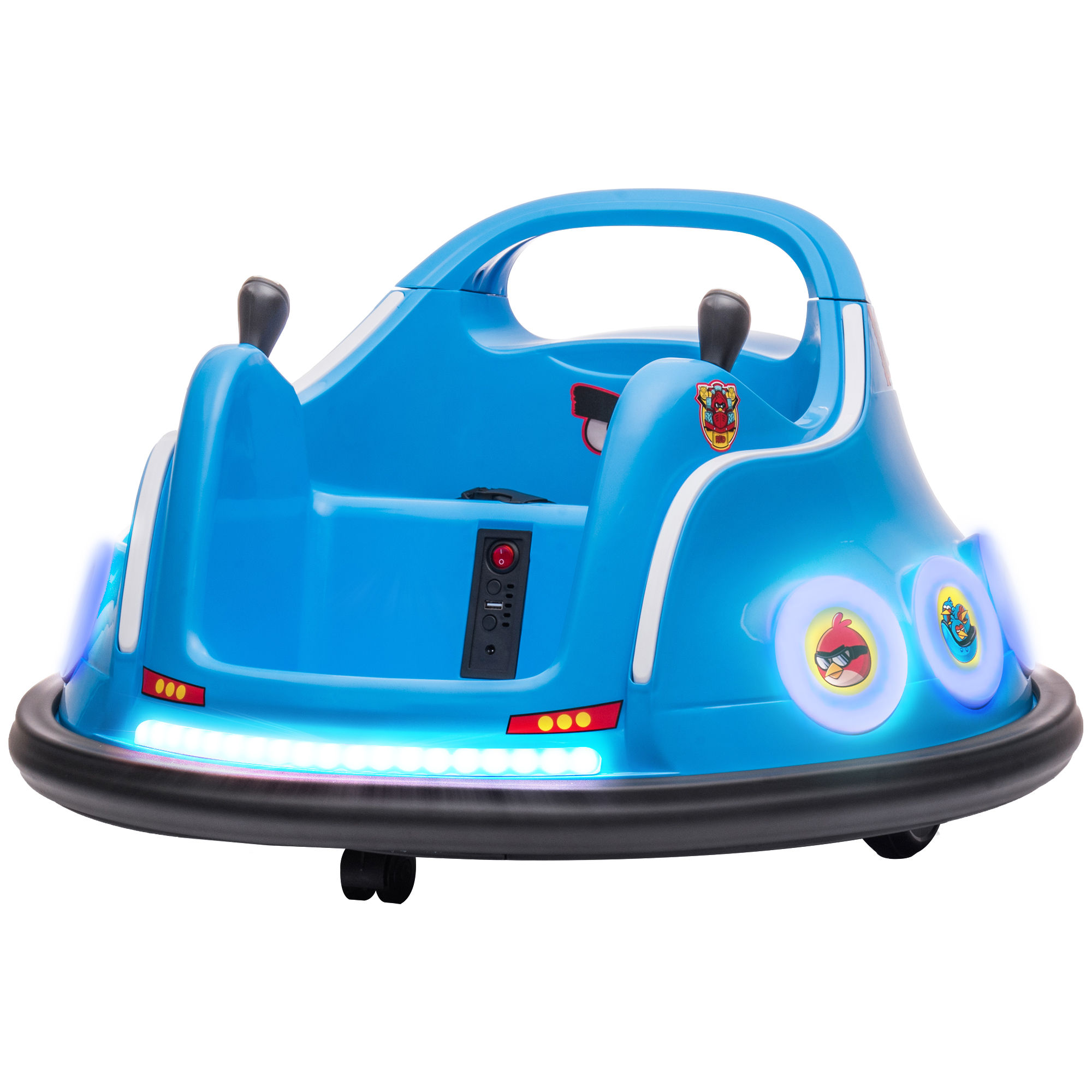 AIYAPLAY Kinder Bumperauto, 360�� Draai, voor 3-5 Jaar, met Afstandsbediening, Muziek, Blauw
