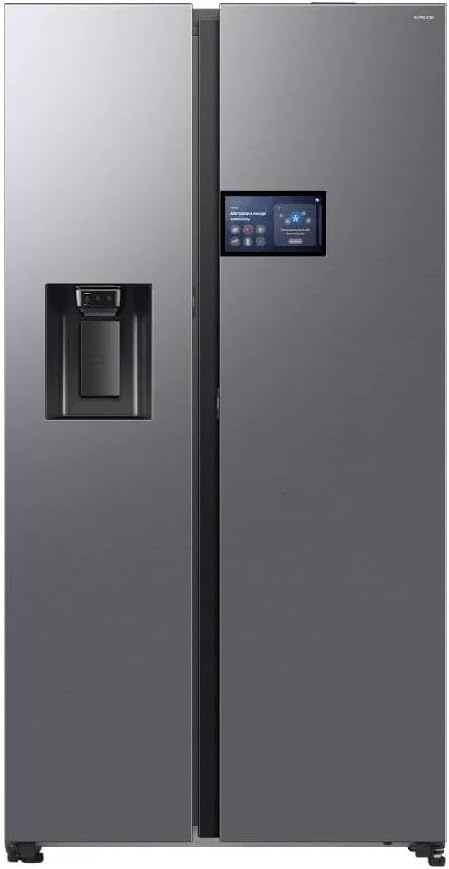 Samsung RS90F65EDTEF Réfrigérateur-congélateur côte à côte, réfrigérateur AI avec congélateur, 178 cm, 621 L, distributeur d'eau/glaçons avec réservoir d'eau, AI Home, commande vocale, aspect inox