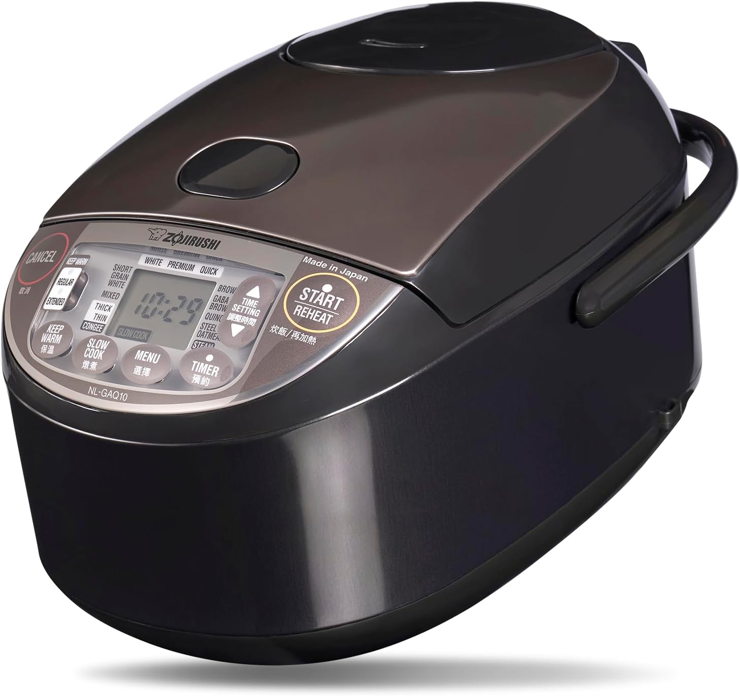 ZOJIRUSHI Premium Reiskocher NL-GAQ10 – 1,0 Liter – mit Warmhaltefunktion – inkl. Messbecher, Reislöffel und Dämpfeinsatz - Mit europäischem Netzkabel