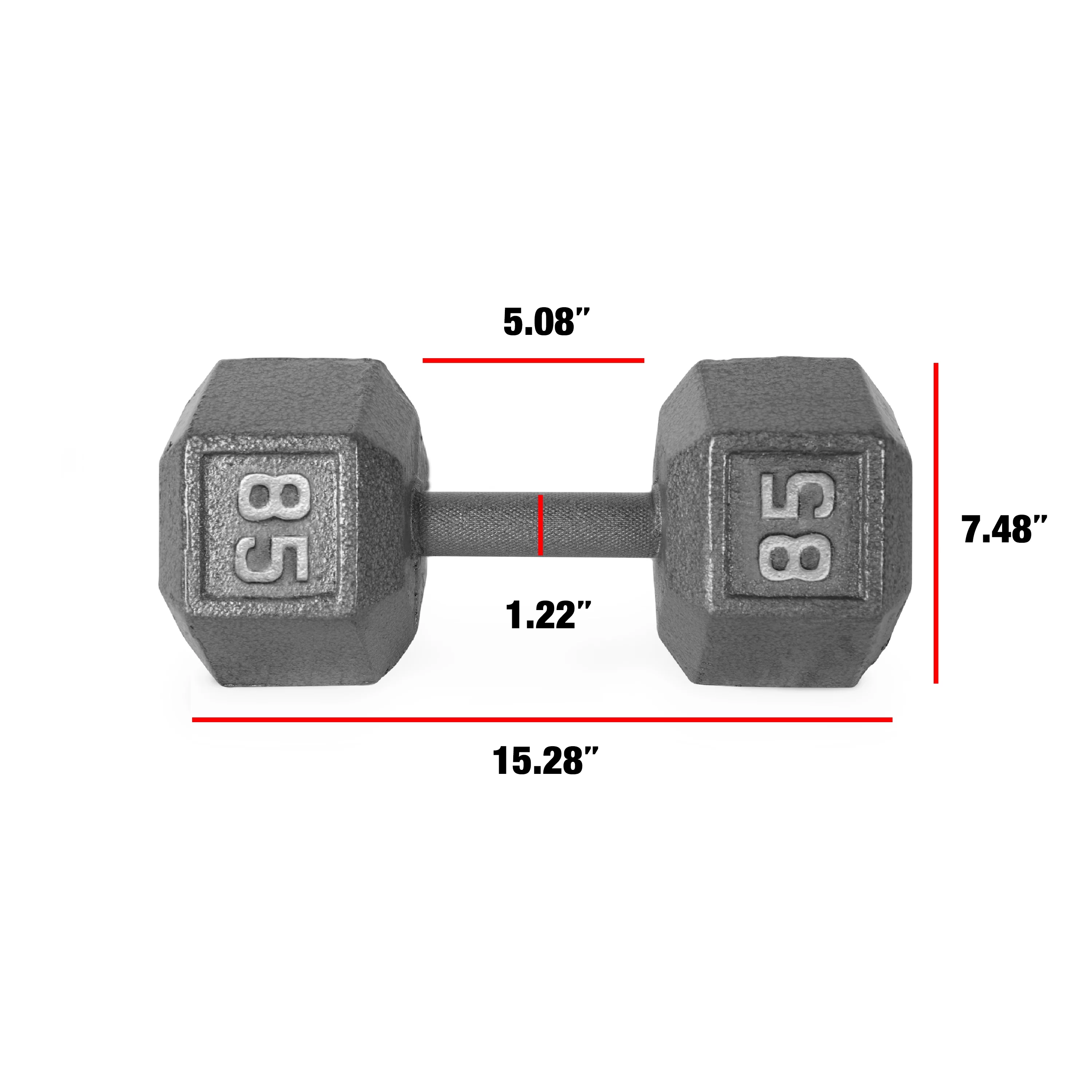 CAP Barbell 85 lb gietijzeren hexagonale dumbbell, los verkocht