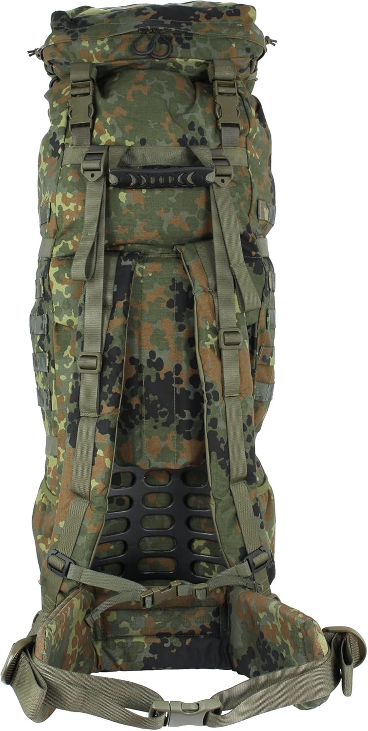 Sentinel 65 Liter Taktischer Roll Up Rucksack mit Molle-System Robuster Outdoor-Rucksack aus Cordura, Zwei-teiliger Top und Frontloader Erweiterbar