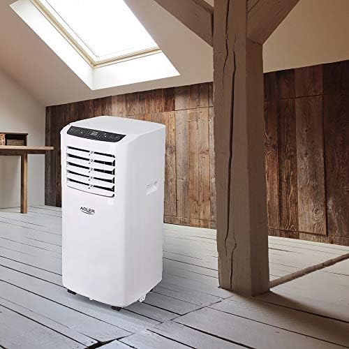 Adler AD 7909 Klimaanlage Mobil, 3 Betriebsarten, 2 Lüftergeschwindigkeiten, Entfeuchter, Fernbedienung, Timer, Tragbare Klimagerät für Räume bis 20 qm, 7.000 BTU/h, Energieklasse A, 792W, Weiß