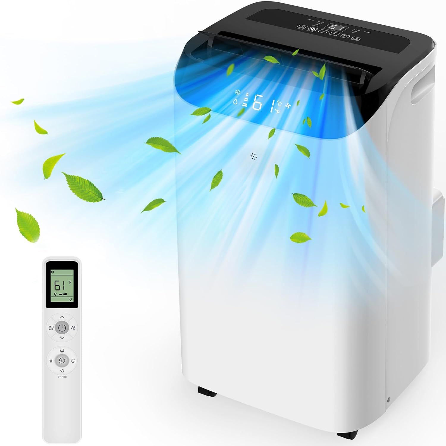Mobiles Klimagerät 14000 BTU mit Fernbedienung, 3-in-1 AC-Einheit mit Ventilator und Luftentfeuchter, kühlt den Raum bis zu 200 m², Modus