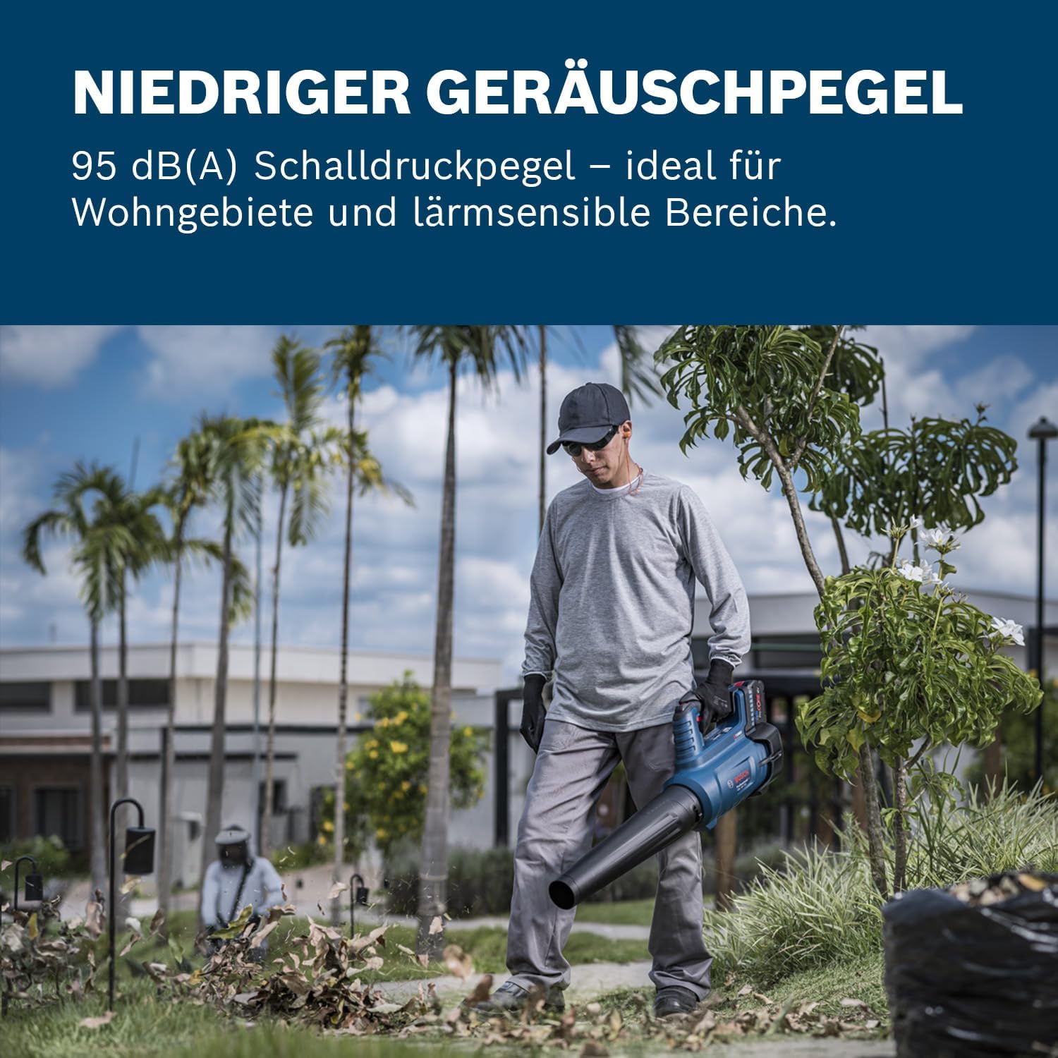 Bosch Professional BITURBO Akku-Gebläse GBL 18V-750 (Volumenstrom von 780 m³/h, Luftgeschwindigkeit von bis zu 198 km/h, variable Drehzahl)