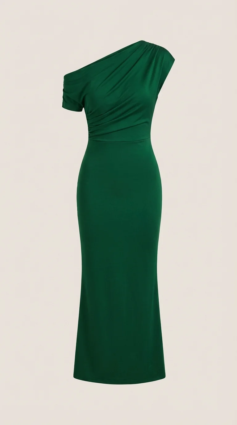 One-Shoulder-Maxikleid
