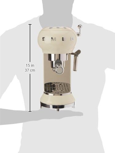 Smeg, ECF01PGEU Manual Espresso-Kaffeemaschine, Cappuccino -System, Thermoblock, groe Tassengehuse und Doppelkaffeefunktion, 1 l Wassertank, kompakte Abmessungen, 1350W, Pastellgrün