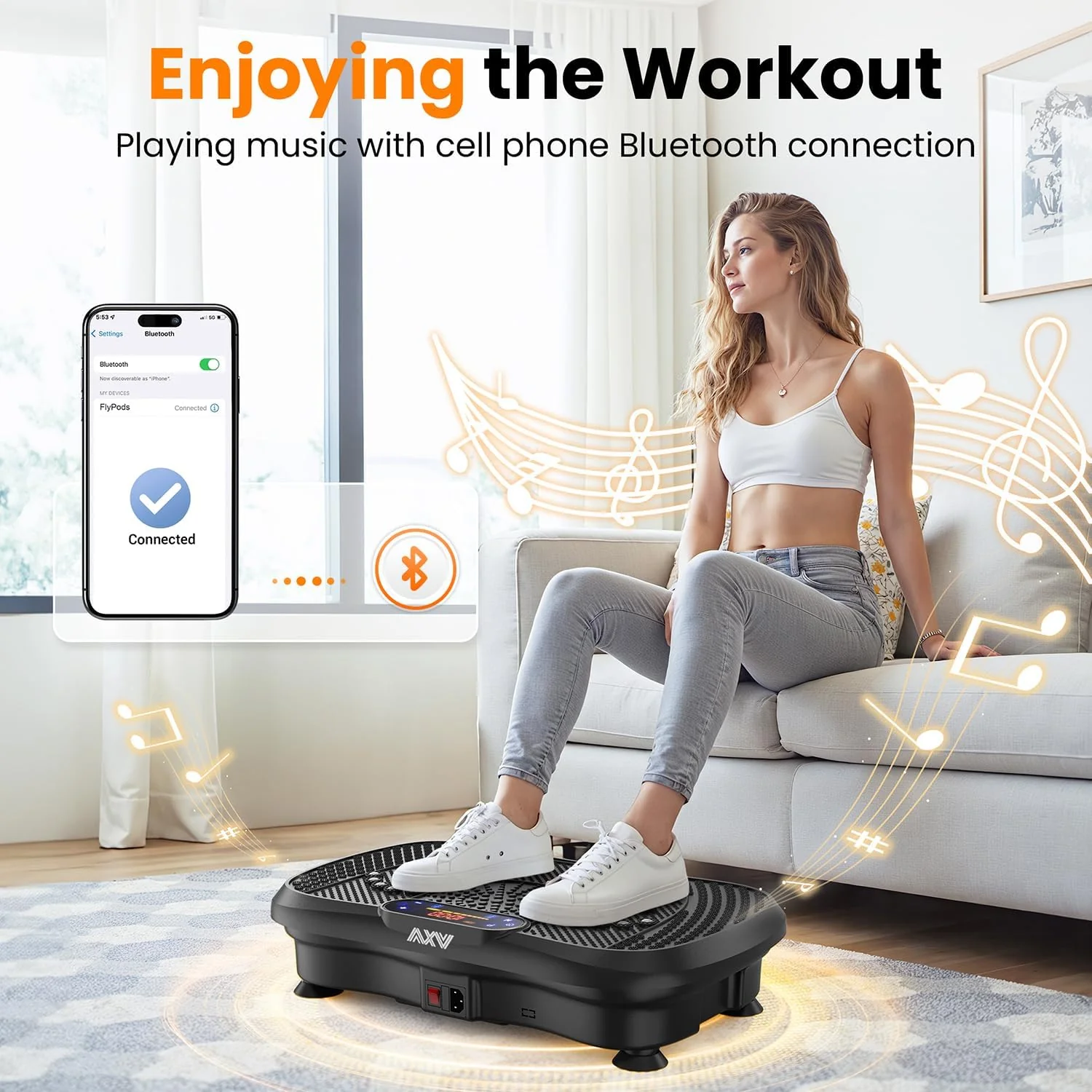 AXV Vibration Plate Fitness Platform Trainer Suitable for men and women to lose weight and burn fat at the gym