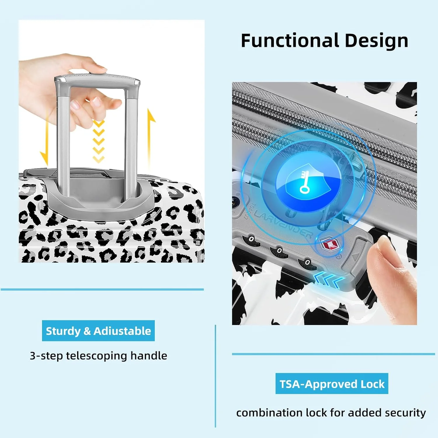 6-piece luggage set, expandable hardshell suitcase set with spinner wheels, lightweight rolling luggage set