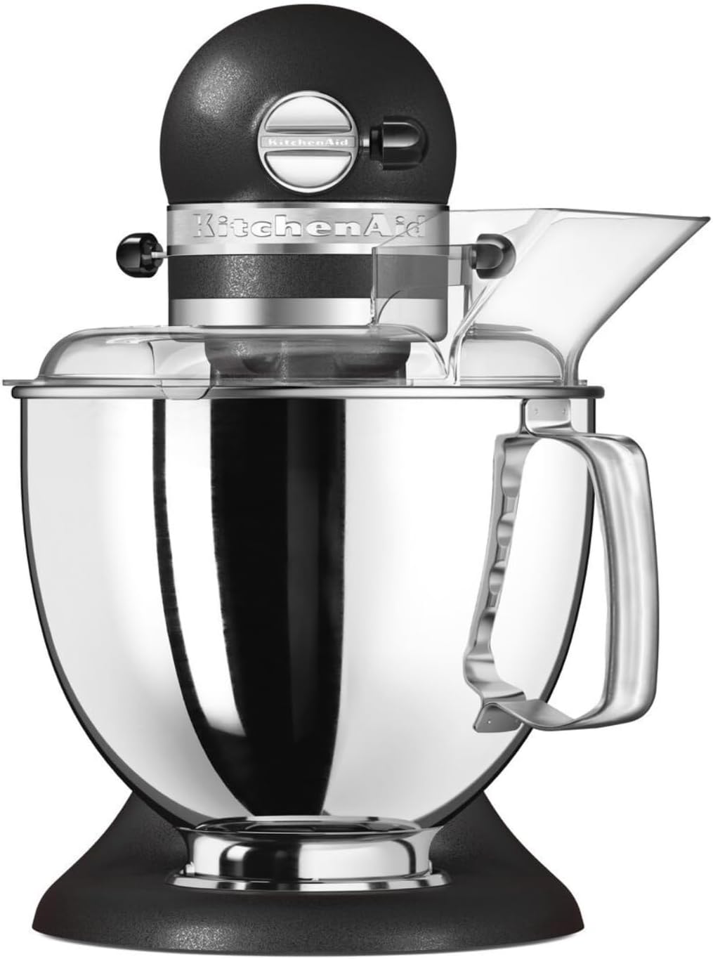 KitchenAid Küchenmaschine I Artisan I Kippbarem Food Processor I Teigknetmaschine mit 5 Zubehör | 2 Schüsseln aus Edelstahl | 4.8 L | Schwarz