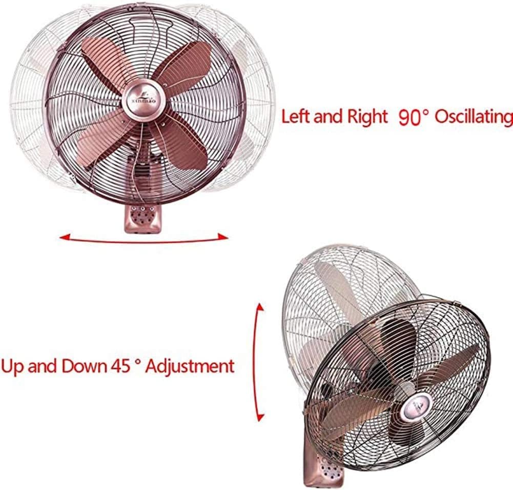 Wandventilatoren, Retro-Metall-Wandventilator, Robust Und Verschleißfest, 50-W-Industrie-Hochleistungsventilator – Kupfer – 45 Cm/18 Zoll, Kupfer – 40 Cm/16 Zoll