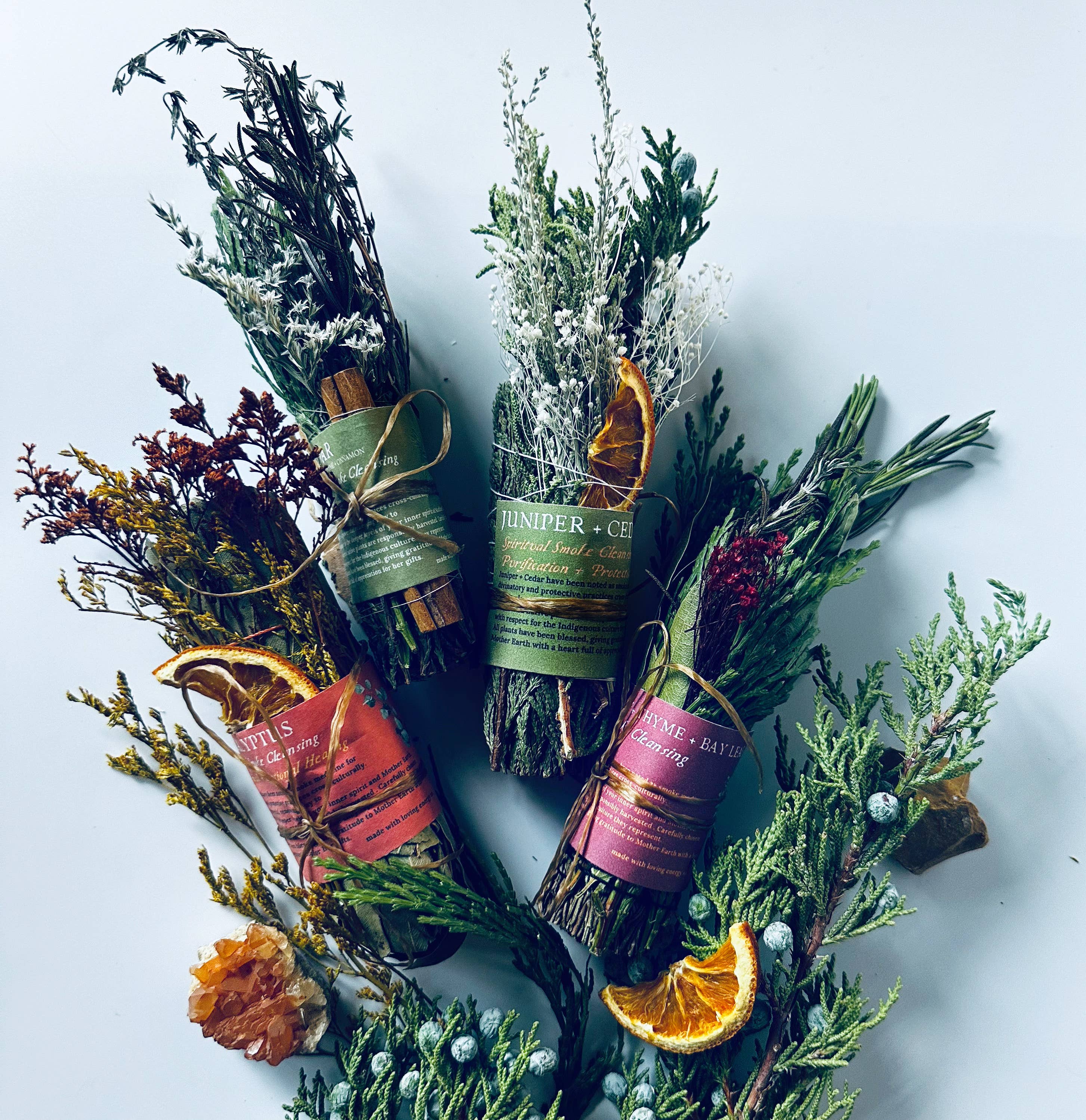 CEDAR SMOKE CLEANSING STICK + Rosemary, Thyme + Cinnamon