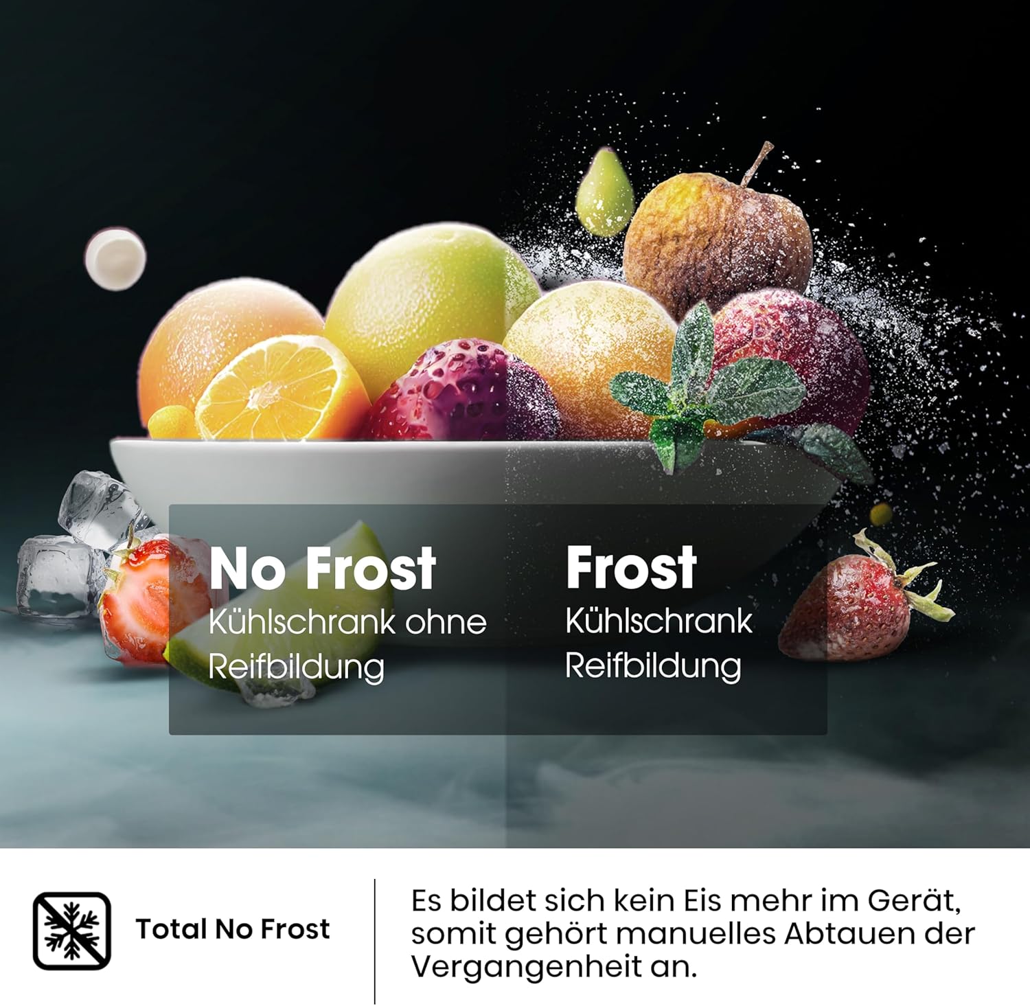 Hisense RB327N4AD2 Kühl-Gefrierkombination/ NoFrostPlus/ Multiflow 360°/ HolidayMode/ FreshZone/ 182,4 cm/ Kühlteil 171 l/ Gefrierteil 85 l/ 41 dB/ 287 kWh/ Jahr/ Edelstahl-Look
