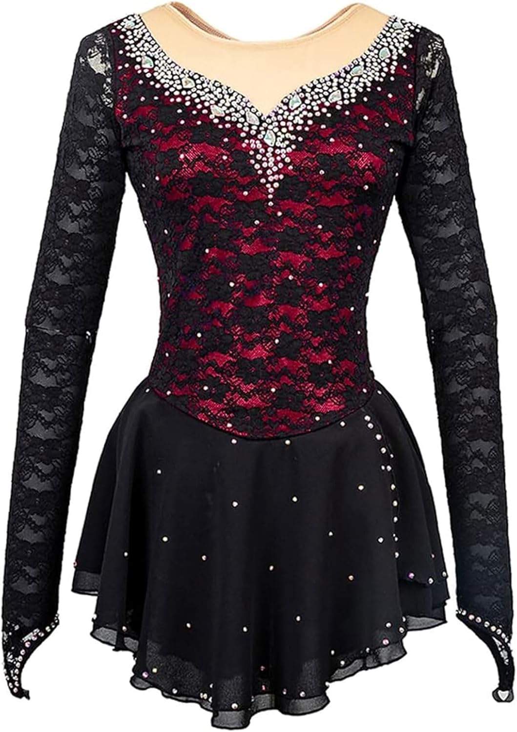 Professional Eiskunstlauf Wettbewerb Kleid Eislauf Leistung Kleidung Hohe Elastizität Ballett Gymnastik Aktivkleidung Spitze Rollschuh Kostüme