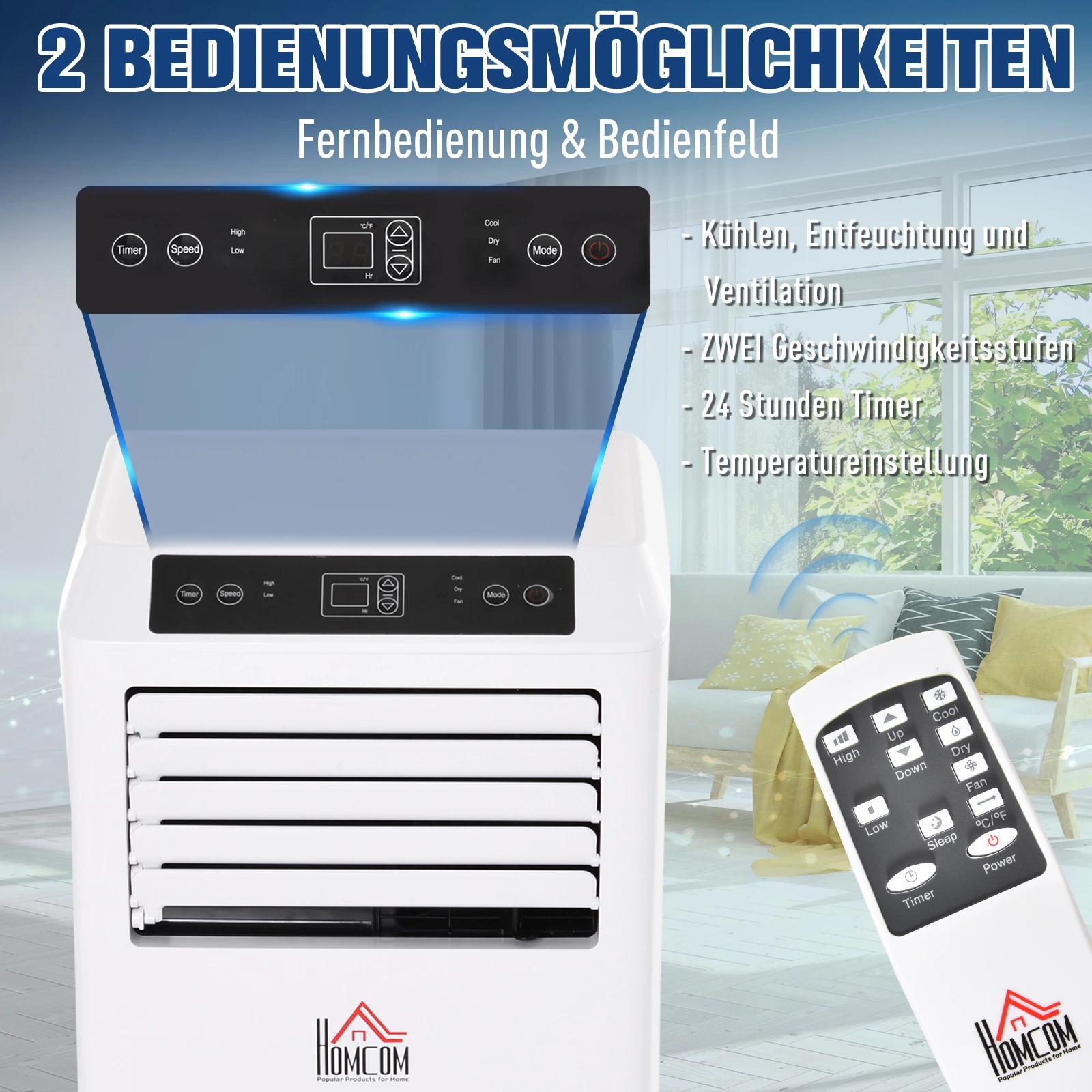 Mobiele airconditioning 3-in-1 airconditioner ontvochtiging 2,6 kW afstandsbediening ABS