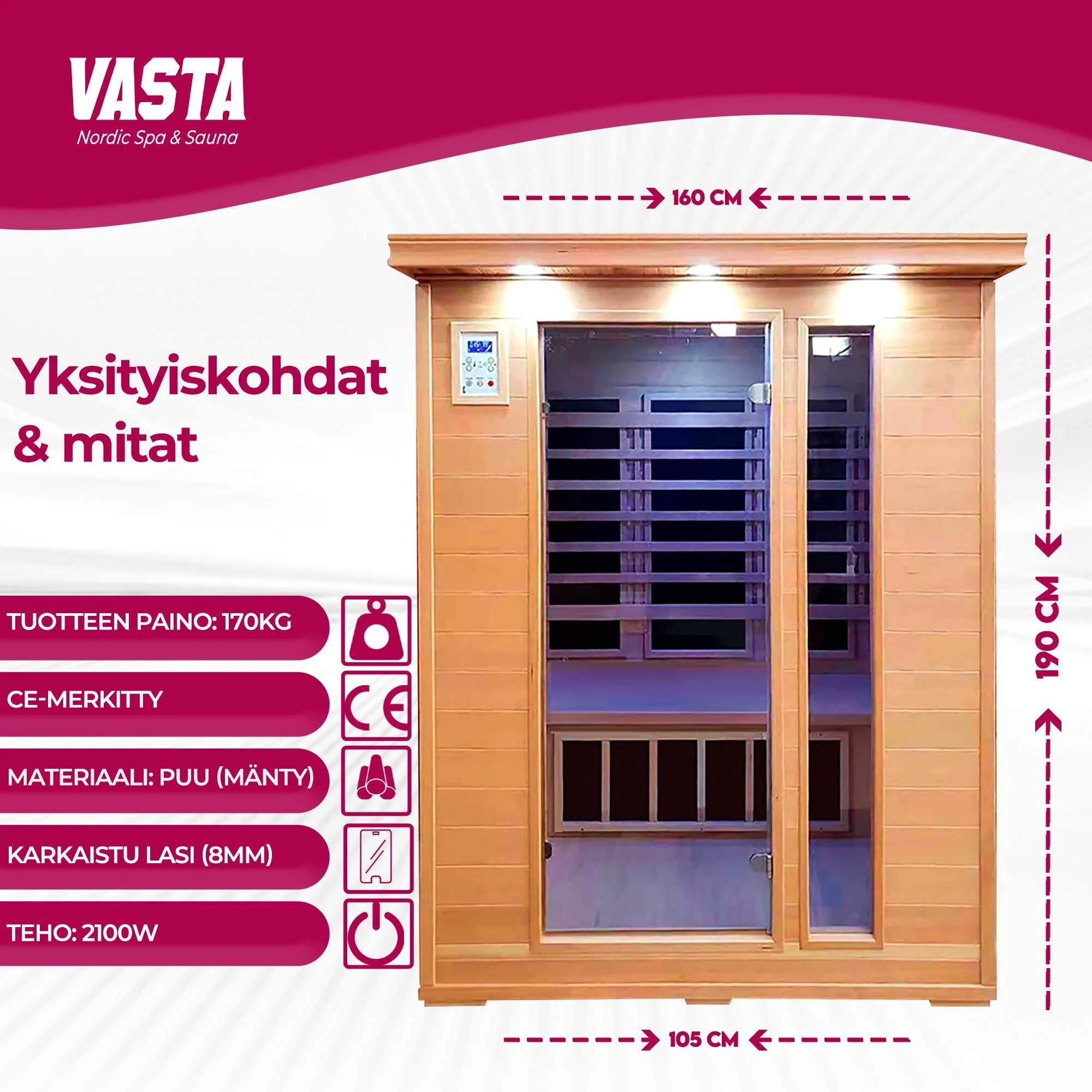 Vasta Infrarotkabine 3 Personen