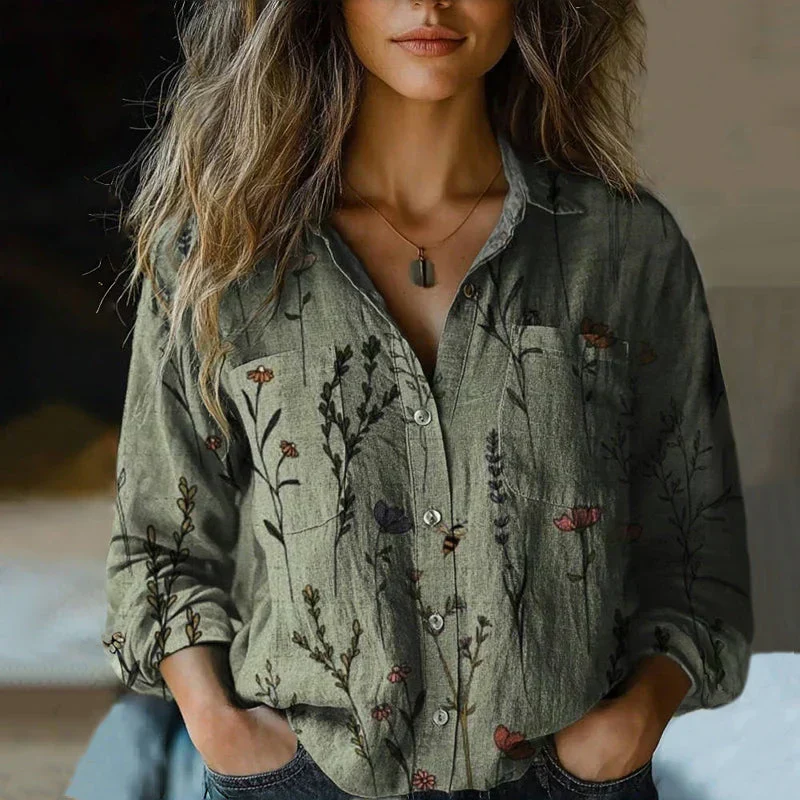 Damenbluse im Bohemian-Vintage-Stil