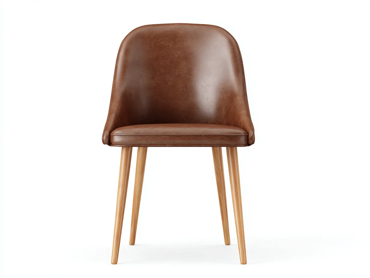 Esszimmerstühle - Kunstleder-Holz - 58x55x84 cm - Braun - Vintage