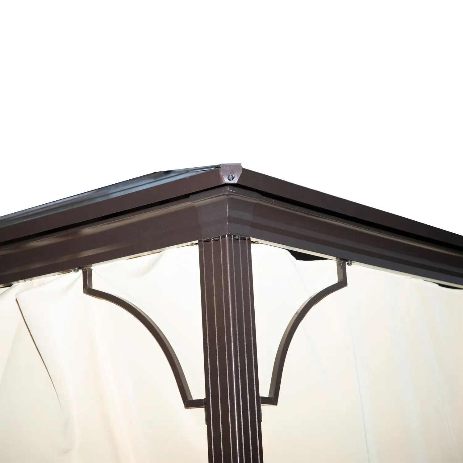Outsunny Gartenpavillon Hardtop mit Polycarbonat-Dach Fliegennetz Alu