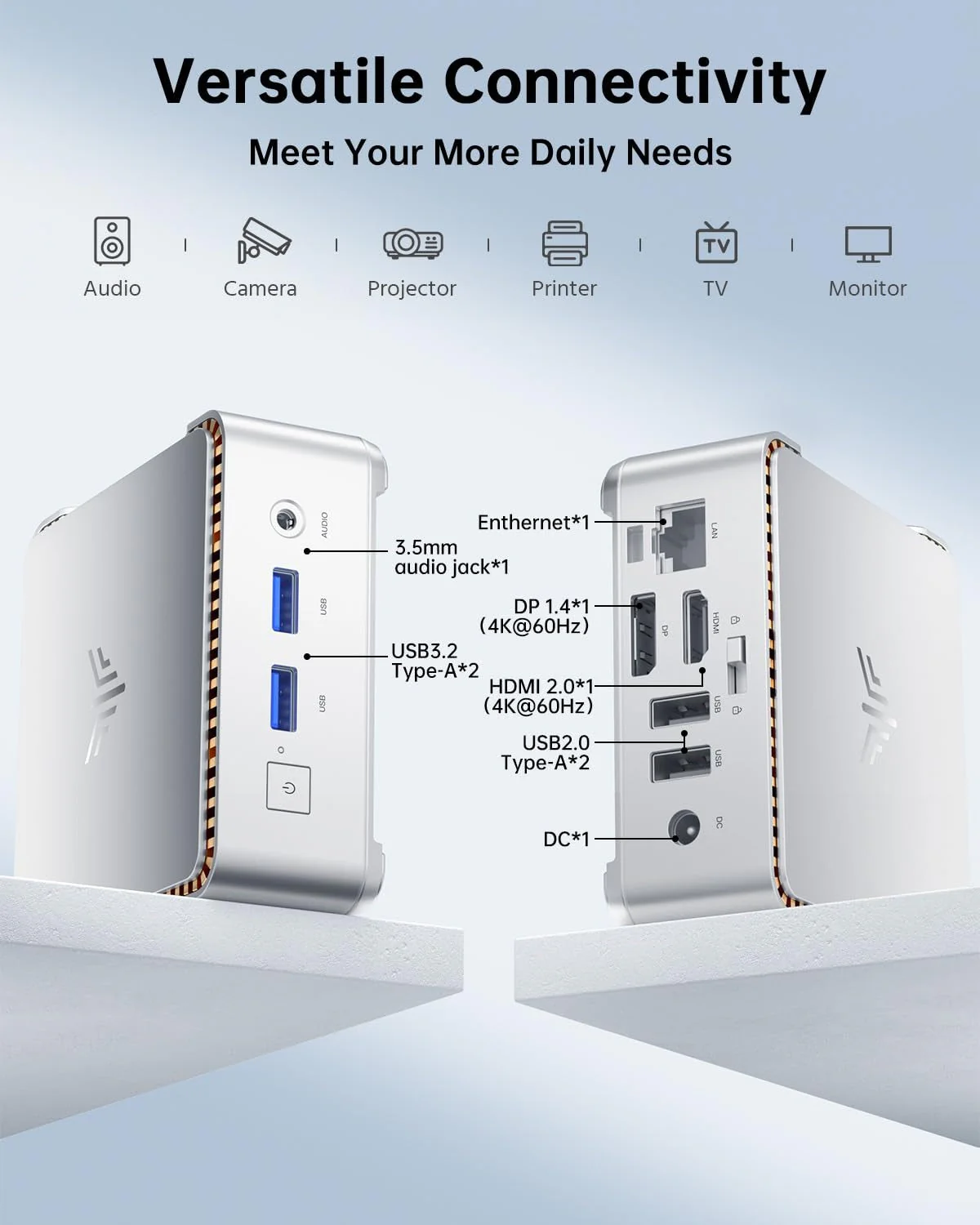 KAMRUI GK3Plus Mini PC, 16GB RAM, 512GB M.2 SSD Mini Computer