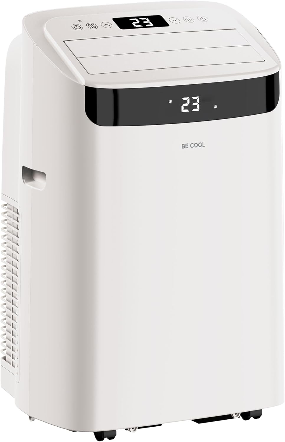 BE COOL mobiles Klimagerät 14000 BTU mit Heizung & WLAN, 4 in 1 Klimaanlage mit Entfeuchter und Ventilator, für Räume bis 48 m², Fernbedienung, Timer, Alexa & Google Assistant, weiß