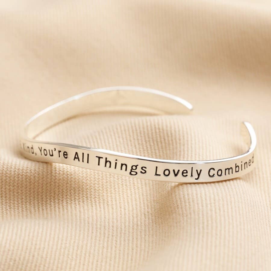 Adjustable Organic Meaningful Bracelet/Bangle Beautiful Silver