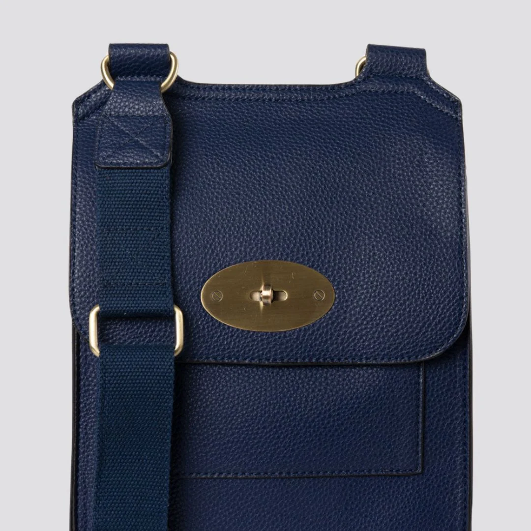 Lily Crossbody Messenger Bag | Navy Blue